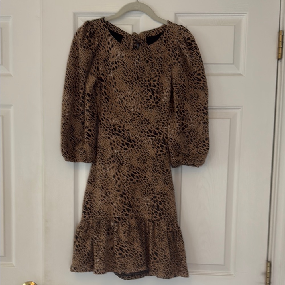 Anthropologie Brown Animal Print Dress